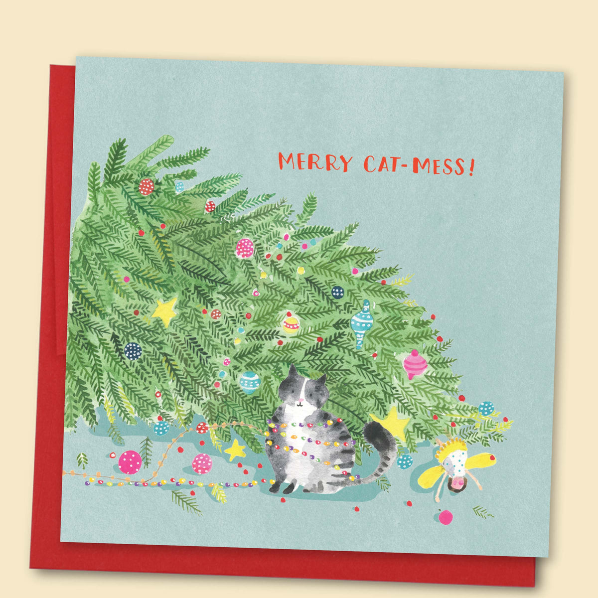 Merry Cat-Mess — Australian-made greeting card by Papernest